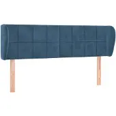 vidaXL Hoofdbord met randen 147x23x78/88 cm fluweel donkerblauw