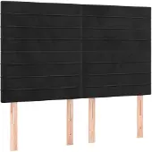 vidaXL Hoofdbord zwart 144x5x118/128 cm fluweel