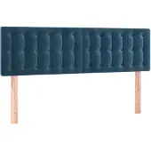 vidaXL Hoofdborden 144x5x78/88 cm fluweel donkerblauw