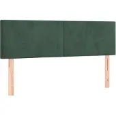 vidaXL Hoofdborden 144x5x78/88 cm fluweel donkergroen