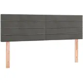 vidaXL Hoofdborden 144x5x78/88 cm fluweel donkergrijs