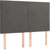 vidaXL Hoofdbord donkergrijs 144x5x118/128 cm Fluweel