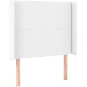 vidaXL Hoofdbord met randen 103x16x118/128 cm kunstleer wit