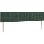 vidaXL Hoofdborden 200x5x78/88 cm fluweel donkergroen