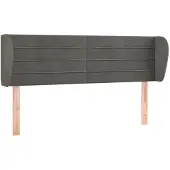 vidaXL Hoofdbord met randen 147x23x78/88 cm fluweel donkergrijs