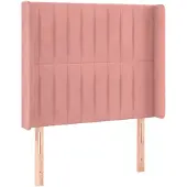 vidaXL Hoofdbord met randen 93x16x118/128 cm fluweel roze