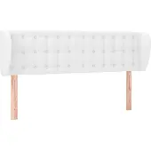 vidaXL Hoofdbord met randen 147x23x78/88 cm kunstleer wit