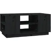 vidaXL Salontafel 90x49x40,5 cm massief grenenhout zwart