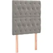 vidaXL Hoofdbord lichtgrijs 80x7x118/128 cm fluweel