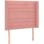 vidaXL Hoofdbord met randen 103x16x118/128 cm fluweel roze