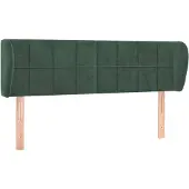 vidaXL Hoofdbord met randen 147x23x78/88 cm fluweel donkergroen