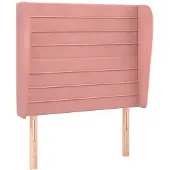 vidaXL Hoofdbord met randen 83x23x118/128 cm fluweel roze