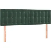 vidaXL Hoofdborden 144x5x78/88 cm fluweel donkergroen
