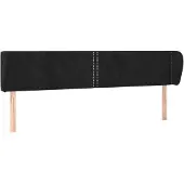 vidaXL Hoofdbord met randen 203x23x78/88 cm fluweel zwart