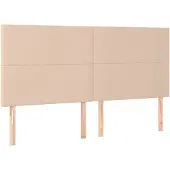 vidaXL Hoofdbord cappuccino 200x5x118/128 cm Kunstleer