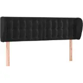vidaXL Hoofdbord met randen 147x23x78/88 cm fluweel zwart