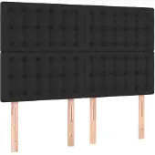 vidaXL Hoofdbord zwart 144x5x118/128 cm kunstleer
