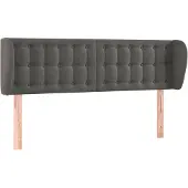 vidaXL Hoofdbord met randen 147x23x78/88 cm fluweel donkergrijs