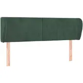 vidaXL Hoofdbord met randen 147x23x78/88 cm fluweel donkergroen