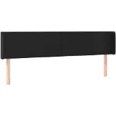 vidaXL Hoofdbord met randen 163x16x78/88 cm kunstleer zwart