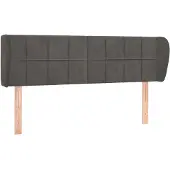vidaXL Hoofdbord met randen 147x23x78/88 cm fluweel donkergrijs