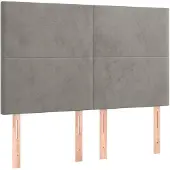 vidaXL Hoofdbord lichtgrijs 144x5x118/128 cm fluweel