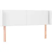 vidaXL Hoofdbord met randen 147x16x78/88 cm kunstleer wit
