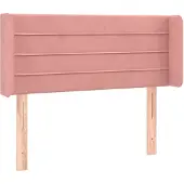 vidaXL Hoofdbord met randen 93x16x78/88 cm fluweel roze