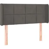 vidaXL Hoofdbord met randen 103x16x78/88 cm fluweel donkergrijs