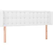 vidaXL Hoofdbord met randen 147x16x78/88 cm kunstleer wit