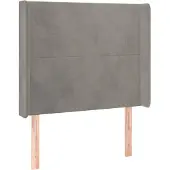vidaXL Hoofdbord met randen 103x16x118/128 cm fluweel lichtgrijs