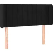 vidaXL Hoofdbord met randen 93x16x78/88 cm fluweel zwart