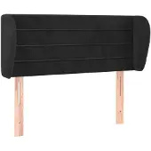 vidaXL Hoofdbord met randen 103x23x78/88 cm fluweel zwart