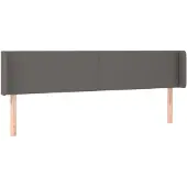 vidaXL Hoofdbord met randen 183x16x78/88 cm kunstleer grijs