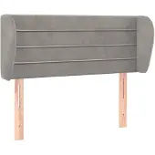 vidaXL Hoofdbord met randen 103x23x78/88 cm fluweel lichtgrijs