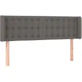 vidaXL Hoofdbord met randen 147x16x78/88 cm kunstleer grijs