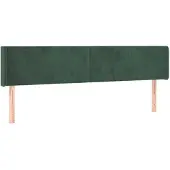 vidaXL Hoofdbord met randen 203x16x78/88 cm fluweel donkergroen
