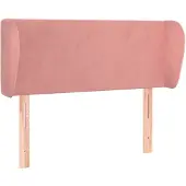 vidaXL Hoofdbord met randen 103x23x78/88 cm fluweel roze