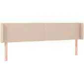 vidaXL Hoofdbord met randen 203x16x78/88 cm kunstleer cappuccinokleur
