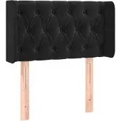 vidaXL Hoofdbord met randen 83x16x78/88 cm fluweel zwart