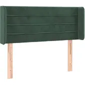 vidaXL Hoofdbord met randen 103x16x78/88 cm fluweel donkergroen