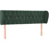 vidaXL Hoofdbord met randen 163x23x78/88 cm fluweel donkergroen