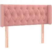 vidaXL Hoofdbord met randen 93x16x78/88 cm fluweel roze