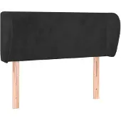 vidaXL Hoofdbord met randen 83x23x78/88 cm fluweel zwart