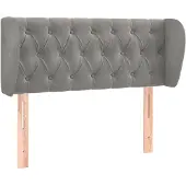 vidaXL Hoofdbord met randen 103x23x78/88 cm fluweel lichtgrijs