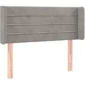 vidaXL Hoofdbord met randen 93x16x78/88 cm fluweel lichtgrijs