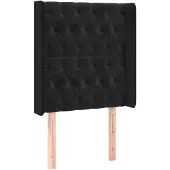 vidaXL Hoofdbord met randen 83x16x118/128 cm fluweel zwart