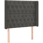 vidaXL Hoofdbord met randen 103x16x118/128 cm fluweel donkergrijs