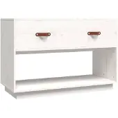 vidaXL Tv-meubel 90x40x60 cm massief grenenhout wit