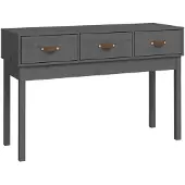 vidaXL Wandtafel 114x40x75 cm massief grenenhout grijs